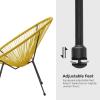 imageSONGMICS 3Piece Outdoor Seating Acapulco Chair Modern Patio Furniture Set Glass Top Table and 2 Chairs Indoor and Outdoor Conversation Bistro Set Light Green UGGF011C01Yellow