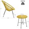 imageSONGMICS 3Piece Outdoor Seating Acapulco Chair Modern Patio Furniture Set Glass Top Table and 2 Chairs Indoor and Outdoor Conversation Bistro Set Light Green UGGF011C01Yellow
