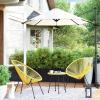 imageSONGMICS 3Piece Outdoor Seating Acapulco Chair Modern Patio Furniture Set Glass Top Table and 2 Chairs Indoor and Outdoor Conversation Bistro Set Light Green UGGF011C01Yellow