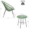 imageSONGMICS 3Piece Outdoor Seating Acapulco Chair Modern Patio Furniture Set Glass Top Table and 2 Chairs Indoor and Outdoor Conversation Bistro Set Light Green UGGF011C01Light Green