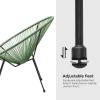 imageSONGMICS 3Piece Outdoor Seating Acapulco Chair Modern Patio Furniture Set Glass Top Table and 2 Chairs Indoor and Outdoor Conversation Bistro Set Light Green UGGF011C01Light Green