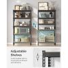 imageSONGMICS 5Tier Storage Shelves Load 2310 lb Set of 2 Garage Storage Boltless Assembly Adjustable Shelving Unit 118 x 295 x 591 Inches for Study Shed Basement Silver UGLR300E02Black