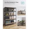 imageSONGMICS 5Tier Storage Shelves Load 2310 lb Set of 2 Garage Storage Boltless Assembly Adjustable Shelving Unit 118 x 295 x 591 Inches for Study Shed Basement Silver UGLR300E02Black