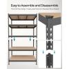 imageSONGMICS 5Tier Storage Shelves Load 2310 lb Set of 2 Garage Storage Boltless Assembly Adjustable Shelving Unit 118 x 295 x 591 Inches for Study Shed Basement Silver UGLR300E02Grey