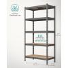 imageSONGMICS 5Tier Storage Shelves Load 2310 lb Set of 2 Garage Storage Boltless Assembly Adjustable Shelving Unit 118 x 295 x 591 Inches for Study Shed Basement Silver UGLR300E02Grey