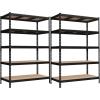 imageSONGMICS 5Tier Storage Shelves Load 2310 lb Set of 2 Garage Storage Boltless Assembly Adjustable Shelving Unit 118 x 295 x 591 Inches for Study Shed Basement Silver UGLR300E02Black