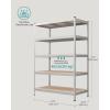 imageSONGMICS 5Tier Storage Shelves Load 2310 lb Set of 2 Garage Storage Boltless Assembly Adjustable Shelving Unit 118 x 295 x 591 Inches for Study Shed Basement Silver UGLR300E02Silver