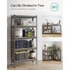 imageSONGMICS 5Tier Storage Shelves Load 2310 lb Set of 2 Garage Storage Boltless Assembly Adjustable Shelving Unit 118 x 295 x 591 Inches for Study Shed Basement Silver UGLR300E02Grey