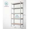 imageSONGMICS 5Tier Storage Shelves Load 2310 lb Set of 2 Garage Storage Boltless Assembly Adjustable Shelving Unit 118 x 295 x 591 Inches for Study Shed Basement Silver UGLR300E02Silver