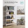 imageSONGMICS 5Tier Storage Shelves Load 2310 lb Set of 2 Garage Storage Boltless Assembly Adjustable Shelving Unit 118 x 295 x 591 Inches for Study Shed Basement Silver UGLR300E02Silver