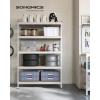 imageSONGMICS 5Tier Storage Shelves Load 2310 lb Set of 2 Garage Storage Boltless Assembly Adjustable Shelving Unit 118 x 295 x 591 Inches for Study Shed Basement Silver UGLR300E02Silver