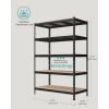 imageSONGMICS 5Tier Storage Shelves Load 2310 lb Set of 2 Garage Storage Boltless Assembly Adjustable Shelving Unit 118 x 295 x 591 Inches for Study Shed Basement Silver UGLR300E02Black