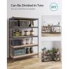 imageSONGMICS 5Tier Storage Shelves Load 2310 lb Set of 2 Garage Storage Boltless Assembly Adjustable Shelving Unit 118 x 295 x 591 Inches for Study Shed Basement Silver UGLR300E02Grey