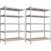 imageSONGMICS 5Tier Storage Shelves Load 2310 lb Set of 2 Garage Storage Boltless Assembly Adjustable Shelving Unit 118 x 295 x 591 Inches for Study Shed Basement Silver UGLR300E02Silver