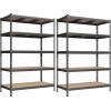 imageSONGMICS 5Tier Storage Shelves Load 2310 lb Set of 2 Garage Storage Boltless Assembly Adjustable Shelving Unit 118 x 295 x 591 Inches for Study Shed Basement Silver UGLR300E02Grey