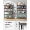 imageSONGMICS 5Tier Storage Shelves Load 2310 lb Set of 2 Garage Storage Boltless Assembly Adjustable Shelving Unit 118 x 295 x 591 Inches for Study Shed Basement Silver UGLR300E02Grey