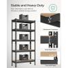 imageSONGMICS 5Tier Storage Shelves Load 2310 lb Set of 2 Garage Storage Boltless Assembly Adjustable Shelving Unit 118 x 295 x 591 Inches for Study Shed Basement Silver UGLR300E02Black