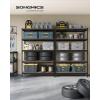 imageSONGMICS 5Tier Storage Shelves Load 2310 lb Set of 2 Garage Storage Boltless Assembly Adjustable Shelving Unit 118 x 295 x 591 Inches for Study Shed Basement Silver UGLR300E02Black