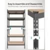 imageSONGMICS 5Tier Storage Shelves Load 2310 lb Set of 2 Garage Storage Boltless Assembly Adjustable Shelving Unit 118 x 295 x 591 Inches for Study Shed Basement Silver UGLR300E02Grey