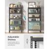 imageSONGMICS 5Tier Storage Shelves Load 2310 lb Set of 2 Garage Storage Boltless Assembly Adjustable Shelving Unit 118 x 295 x 591 Inches for Study Shed Basement Silver UGLR300E02Black