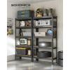 imageSONGMICS 5Tier Storage Shelves Load 2310 lb Set of 2 Garage Storage Boltless Assembly Adjustable Shelving Unit 118 x 295 x 591 Inches for Study Shed Basement Silver UGLR300E02Black