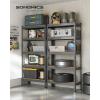 imageSONGMICS 5Tier Storage Shelves Load 2310 lb Set of 2 Garage Storage Boltless Assembly Adjustable Shelving Unit 118 x 295 x 591 Inches for Study Shed Basement Silver UGLR300E02Grey