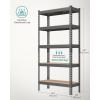 imageSONGMICS 5Tier Storage Shelves Load 2310 lb Set of 2 Garage Storage Boltless Assembly Adjustable Shelving Unit 118 x 295 x 591 Inches for Study Shed Basement Silver UGLR300E02Grey