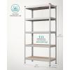 imageSONGMICS 5Tier Storage Shelves Load 2310 lb Set of 2 Garage Storage Boltless Assembly Adjustable Shelving Unit 118 x 295 x 591 Inches for Study Shed Basement Silver UGLR300E02Silver