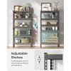 imageSONGMICS 5Tier Storage Shelves Load 2310 lb Set of 2 Garage Storage Boltless Assembly Adjustable Shelving Unit 118 x 295 x 591 Inches for Study Shed Basement Silver UGLR300E02Grey