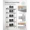 imageSONGMICS 5Tier Storage Shelves Load 2310 lb Set of 2 Garage Storage Boltless Assembly Adjustable Shelving Unit 118 x 295 x 591 Inches for Study Shed Basement Silver UGLR300E02Silver