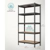 imageSONGMICS 5Tier Storage Shelves Load 2310 lb Set of 2 Garage Storage Boltless Assembly Adjustable Shelving Unit 118 x 295 x 591 Inches for Study Shed Basement Silver UGLR300E02Black