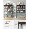 imageSONGMICS 5Tier Storage Shelves Load 2310 lb Set of 2 Garage Storage Boltless Assembly Adjustable Shelving Unit 118 x 295 x 591 Inches for Study Shed Basement Silver UGLR300E02Black