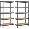 imageSONGMICS 5Tier Storage Shelves Load 2310 lb Set of 2 Garage Storage Boltless Assembly Adjustable Shelving Unit 118 x 295 x 591 Inches for Study Shed Basement Silver UGLR300E02Grey