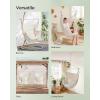 imageSONGMICS Hammock Chair Load Capacity 500 lb Hanging Chair with 2 Cushions Large Hammock Swing with Chain and Pocket for Indoor Outdoor Living Room Bedroom Dove Gray UGDC197G01Cream White