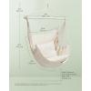 imageSONGMICS Hammock Chair Load Capacity 500 lb Hanging Chair with 2 Cushions Large Hammock Swing with Chain and Pocket for Indoor Outdoor Living Room Bedroom Dove Gray UGDC197G01Cream White