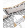 imageSONGMICS Hammock Quilted Hammock with Curved Bamboo Spreaders Pillow 787 x 551 Inches Portable Padded Hammock Holds up to 495 lbampnbspGray and Beige Rhombus UGDC034G02Gray  Beige Rhombus