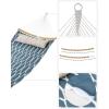 imageSONGMICS Hammock Quilted Hammock with Curved Bamboo Spreaders Pillow 787 x 551 Inches Portable Padded Hammock Holds up to 495 lbampnbspGray and Beige Rhombus UGDC034G02Blue  Beige Rhombus