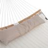 imageSONGMICS Hammock Quilted Hammock with Curved Bamboo Spreaders Pillow 787 x 551 Inches Portable Padded Hammock Holds up to 495 lbampnbspGray and Beige Rhombus UGDC034G02Cream  Beige