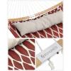 imageSONGMICS Hammock Quilted Hammock with Curved Bamboo Spreaders Pillow 787 x 551 Inches Portable Padded Hammock Holds up to 495 lbampnbspGray and Beige Rhombus UGDC034G02Red  Beige Rhombus