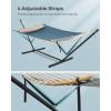imageSONGMICS Hammock Quilted Hammock with Curved Bamboo Spreaders Pillow 787 x 551 Inches Portable Padded Hammock Holds up to 495 lbampnbspGray and Beige Rhombus UGDC034G02Black  Blue