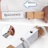 imageSONGMICS Hammock Quilted Hammock with Curved Bamboo Spreaders Pillow 787 x 551 Inches Portable Padded Hammock Holds up to 495 lbampnbspGray and Beige Rhombus UGDC034G02Cream  Beige