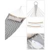 imageSONGMICS Hammock Quilted Hammock with Curved Bamboo Spreaders Pillow 787 x 551 Inches Portable Padded Hammock Holds up to 495 lbampnbspGray and Beige Rhombus UGDC034G02Gray  Beige Rhombus