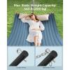 imageSONGMICS Hammock Quilted Hammock with Curved Bamboo Spreaders Pillow 787 x 551 Inches Portable Padded Hammock Holds up to 495 lbampnbspGray and Beige Rhombus UGDC034G02Black  Blue