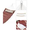 imageSONGMICS Hammock Quilted Hammock with Curved Bamboo Spreaders Pillow 787 x 551 Inches Portable Padded Hammock Holds up to 495 lbampnbspGray and Beige Rhombus UGDC034G02Red  Beige Rhombus