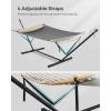 imageSONGMICS Hammock Quilted Hammock with Curved Bamboo Spreaders Pillow 787 x 551 Inches Portable Padded Hammock Holds up to 495 lbampnbspGray and Beige Rhombus UGDC034G02Black  Gray