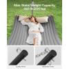 imageSONGMICS Hammock Quilted Hammock with Curved Bamboo Spreaders Pillow 787 x 551 Inches Portable Padded Hammock Holds up to 495 lbampnbspGray and Beige Rhombus UGDC034G02Black  Gray