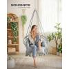 imageSONGMICS Hanging Chair Hammock Chair with Large Thick Cushion Boho Swing Chair for Bedroom Patio Balcony Garden Holds up to 264 lb Accessories Included Dove Gray UGDC042G11Dove Gray