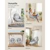 imageSONGMICS Hanging Chair Hammock Chair with Large Thick Cushion Boho Swing Chair for Bedroom Patio Balcony Garden Holds up to 264 lb Accessories Included Dove Gray UGDC042G11Cloud White  Gray