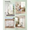 imageSONGMICS Hanging Chair Hammock Chair with Large Thick Cushion Boho Swing Chair for Bedroom Patio Balcony Garden Holds up to 264 lb Accessories Included Dove Gray UGDC042G11Dove Gray  Cream White