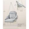 imageSONGMICS Hanging Chair Hammock Chair with Large Thick Cushion Boho Swing Chair for Bedroom Patio Balcony Garden Holds up to 264 lb Accessories Included Dove Gray UGDC042G11Cloud White  Gray